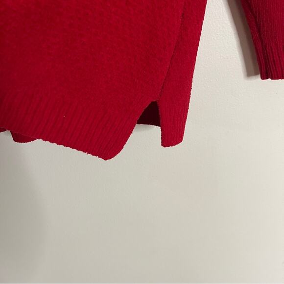 J.Jill Chenille Cable Cord Crew Neck Sweater Red Size S - Picture 3 of 5